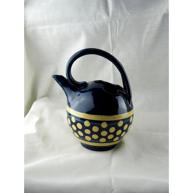 Early 20th Century Early 20th French Folk Art Deco Paul Jacquet Spotted Deco Jug For Sale - Image 5 of 11