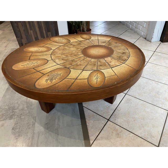 Round Oval Ceramic Coffee Table by Barrois Vallauris, 1960s For Sale - Image 3 of 18
