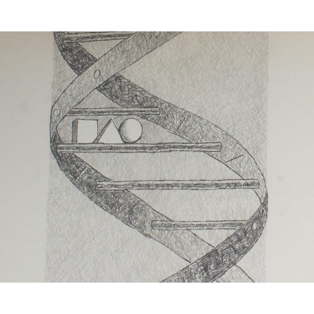 Mid 20th Century “Clyde Stairway 2” Graphite Drawing by James Spencer Russell For Sale - Image 5 of 6