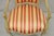 Vintage French Louis XV Style Green & Pink Painted Arm Chair W/ Striped Fabric For Sale In Philadelphia - Image 6 of 12