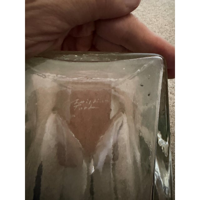 An exceptional, rare 10-inch oversized "Diabolo" clear glass vase designed by renowned French artist Christian Tortu....