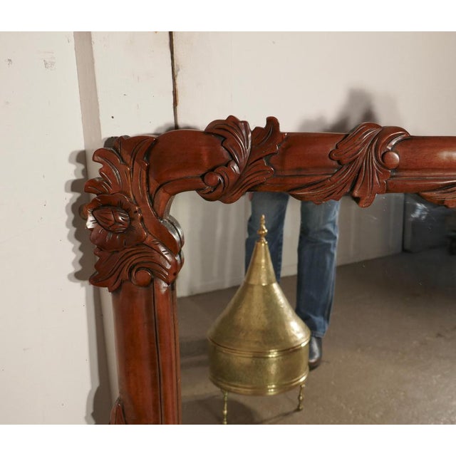 Large Carved Overmantle Mirror, 1980s For Sale - Image 6 of 7