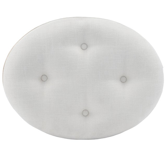 Garbo Mirrored Vanity 24"W Stool, Silver For Sale In Chicago - Image 6 of 8