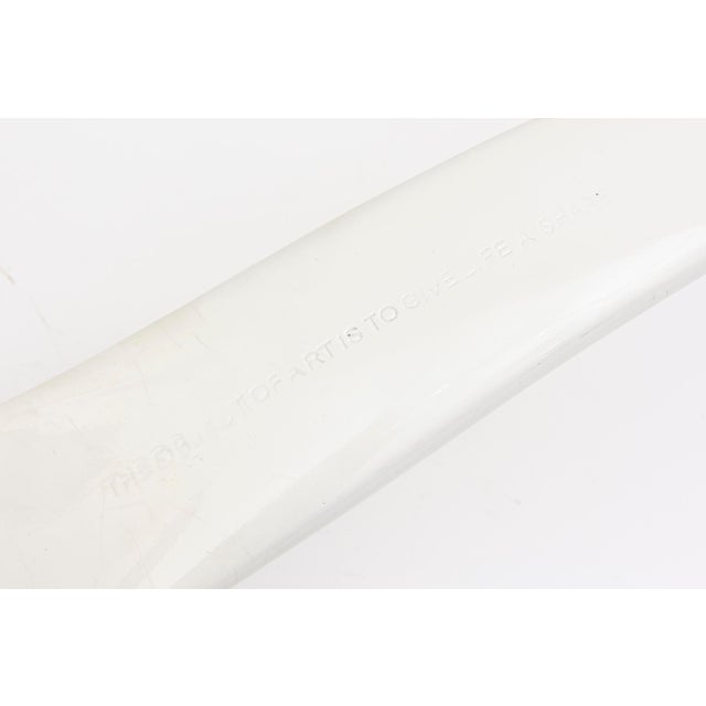 White Pop Art Ceramic Elongated Spoon Sculpture With Strawberry Motif 1990's For Sale - Image 8 of 13