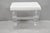 Mid-Century Modern Contemporary Modern Lucite Acrylic X-Form White Vanity Bench Stool Seat For Sale - Image 3 of 15