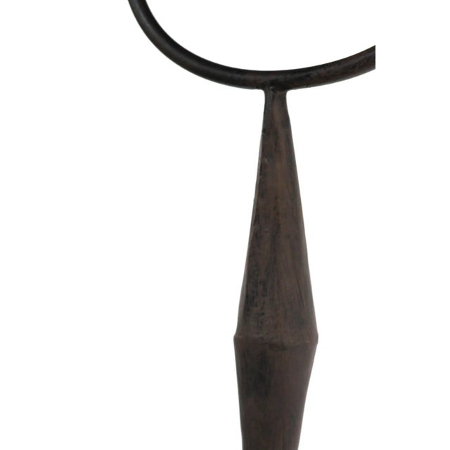 Iron Floor Candle Stand With Glass For Sale - Image 6 of 10