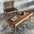 Upcycled teak coffee table with tapered legs. Height: 35 cm; Length: 104 cm; Width: 36 cm. Made from a reclaimed solid...