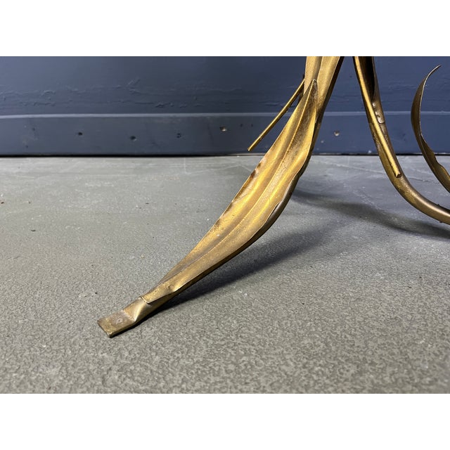 Vintage Gilt Metal Flower Side Table, 1960s For Sale - Image 6 of 9