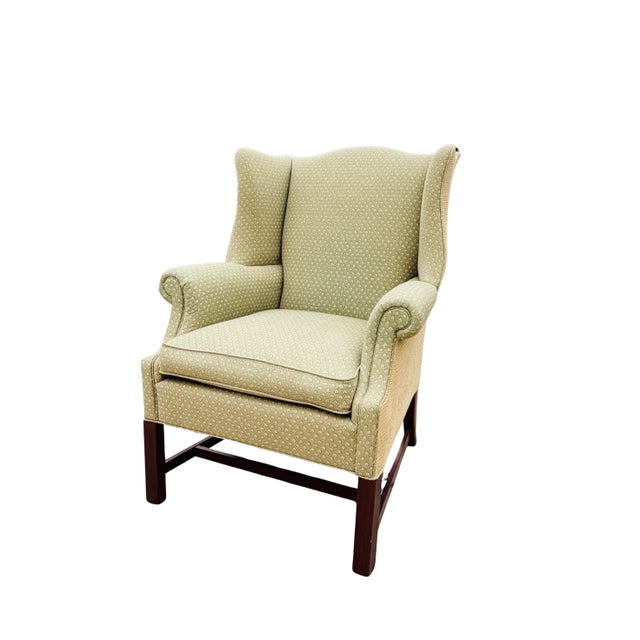 Vintage Hickory Chair Chippendale Wingback Chair | Historic James River Plantations Collection For Sale - Image 12 of 18