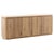 Contemporary Cream Marble Top Oak Credenza For Sale - Image 3 of 9