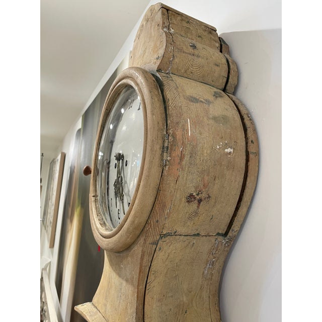 Cream 19c Swedish Antique Painted Mora Clock For Sale - Image 8 of 9