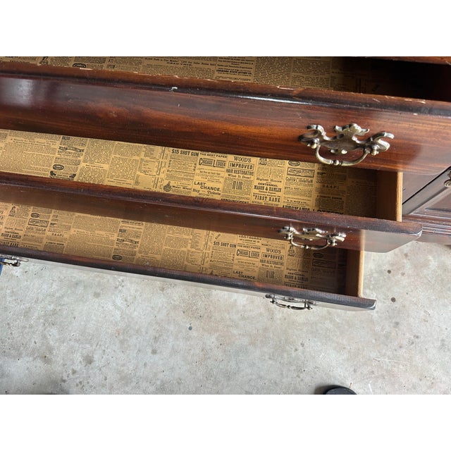 Vintage Sears Open Hearth 2-Piece Bedroom Set - Dresser With Hutch & Lingerie Chest For Sale - Image 6 of 12