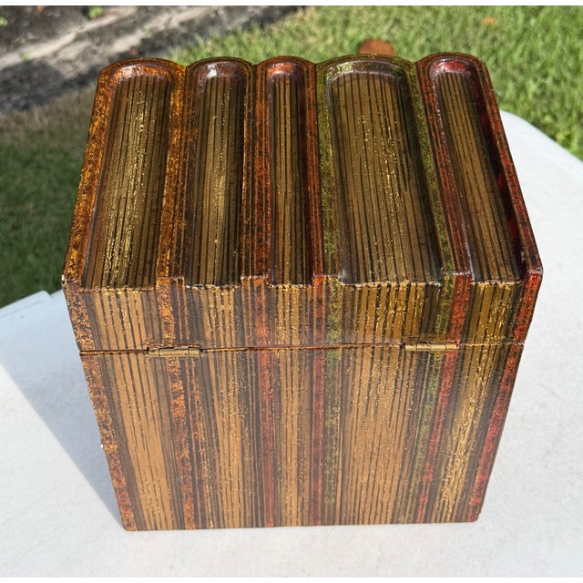 Vintage Trompe-L’œil Decorative Faux Book Box For Sale - Image 9 of 12