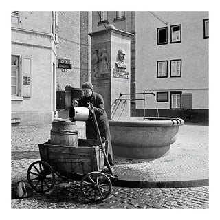 Man at Ernst Elias Niebergall Fountain Darmstadt, Germany, 1938, Printed 2021 For Sale