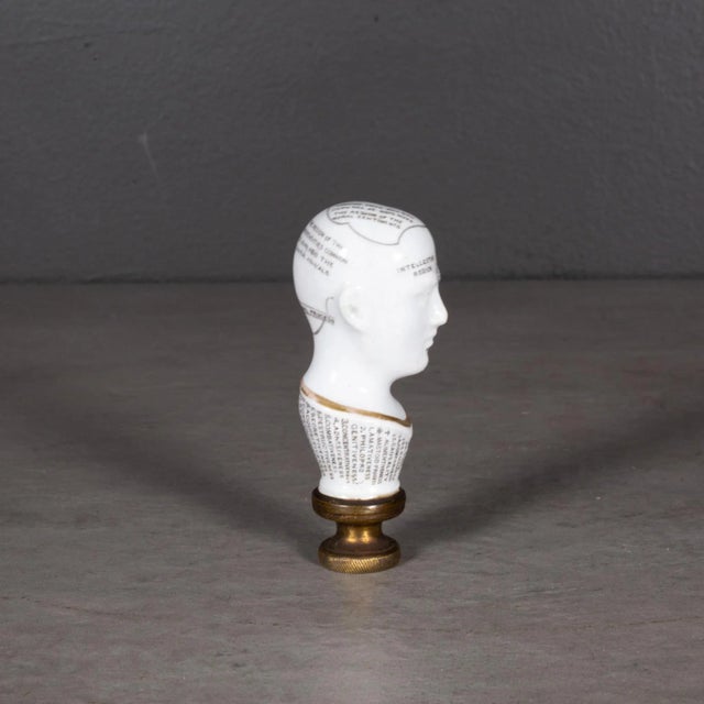 Victorian Early 19th C. Porcelain Phrenology Stamp/Pipe Stamper C.1820 For Sale - Image 3 of 6