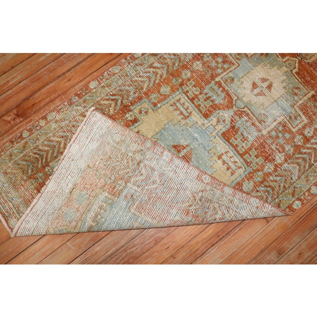 Early 20th Century Antique Zabihi Collection Persian Heriz Worn Orange Runner - 2'7" x 8'2" For Sale - Image 5 of 11
