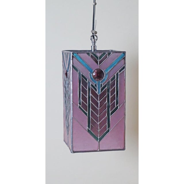Art Deco Ruby Glass Lantern in the style of Tiffany & Co., 1990s For Sale - Image 13 of 16