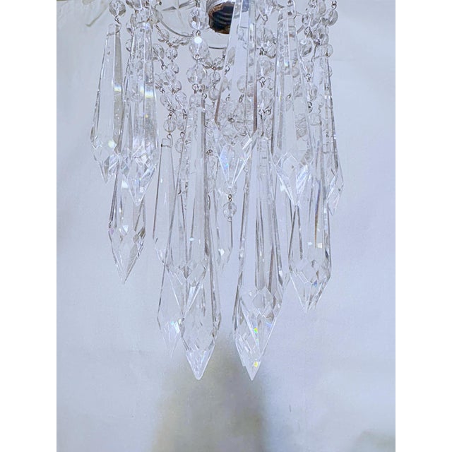 1950s Parachute Chandelier With Hand Cut Glass Dish For Sale - Image 4 of 9