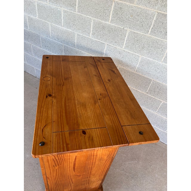 Mid 20th Century Rustic Knotty Pine Drop Leaf Bar W/Wine Rack For Sale - Image 15 of 18