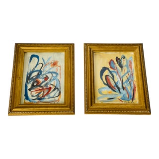 Contemporary Abstract Paintings Mariana Shilga - Set of 2 For Sale