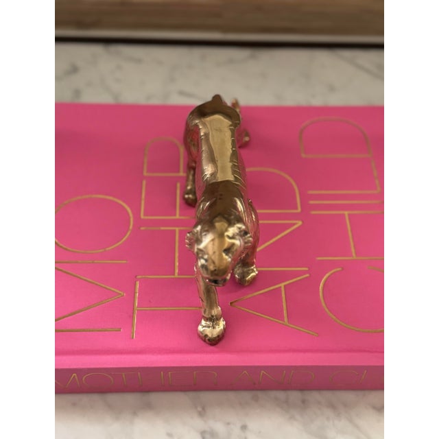 Vintage Solid Brass Tiger For Sale - Image 6 of 8