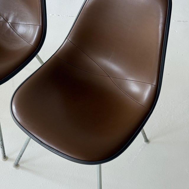 Herman Miller 1970s Upholstered Shell Chairs by Charles + Ray Eames for Herman Miller- Set of 4 For Sale - Image 4 of 7
