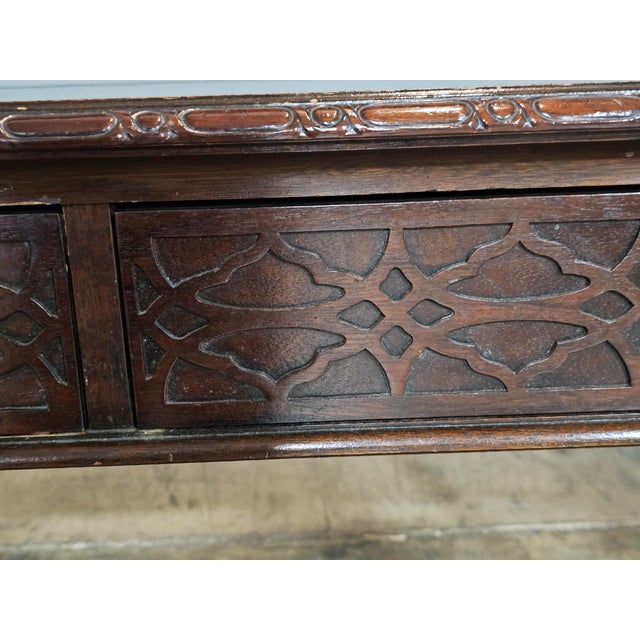 Wood Late 20th Century Baker Historic Charleston Chinese Chippendale Mahogany Writing Desk For Sale - Image 7 of 16