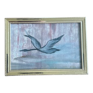 “Wings” Framed Vintage Original Painting For Sale