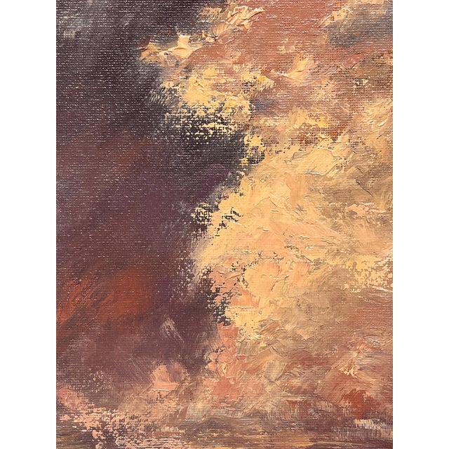 Colorado Skies by Sparky LeBold | Oil on Panel Landscape with dramatic clouds at sunset For Sale - Image 4 of 5