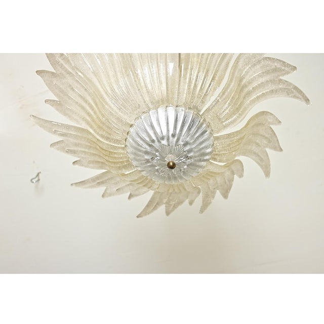 Vintage Murano Glass Palmette Suspension Light For Sale - Image 4 of 9