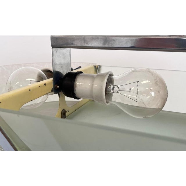Bauhaus Bauhaus Chrome Pendant Light, Former Czechoslovakia, 1940s For Sale - Image 3 of 16