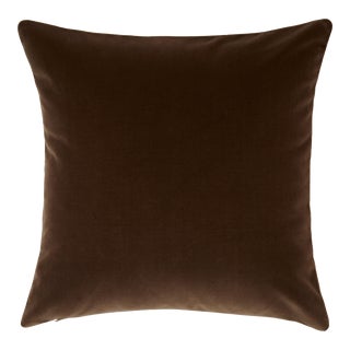 Cotton Velvet Pillow - Espresso For Sale