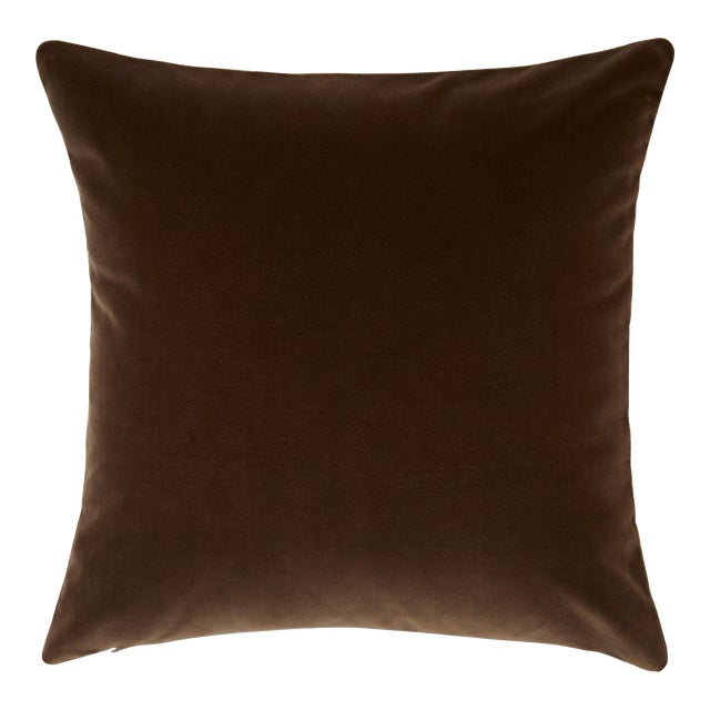 Cotton Velvet Pillow - Espresso For Sale