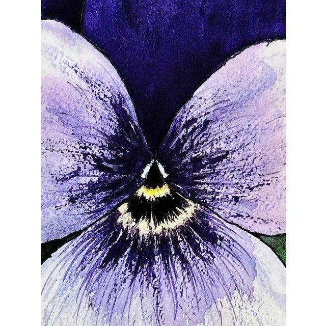 2020s Giclee Print Purple “Viola” Watercolor Painting For Sale - Image 5 of 5