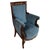 Blue Antique Empire Mahogany Bergère, France, 1800s For Sale - Image 8 of 8