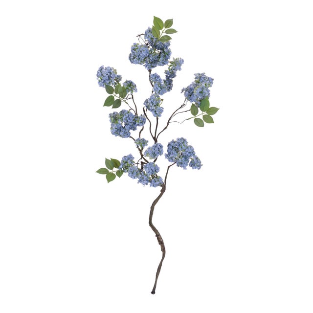 Create a striking natural display with this Blue Floral Branch Set. Featuring clusters of soft blue blossoms arranged...