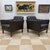 Vintage mid-century Danish modern patinated leather armchairs in the manner of Danish designer, Børge Mogensen. Great...