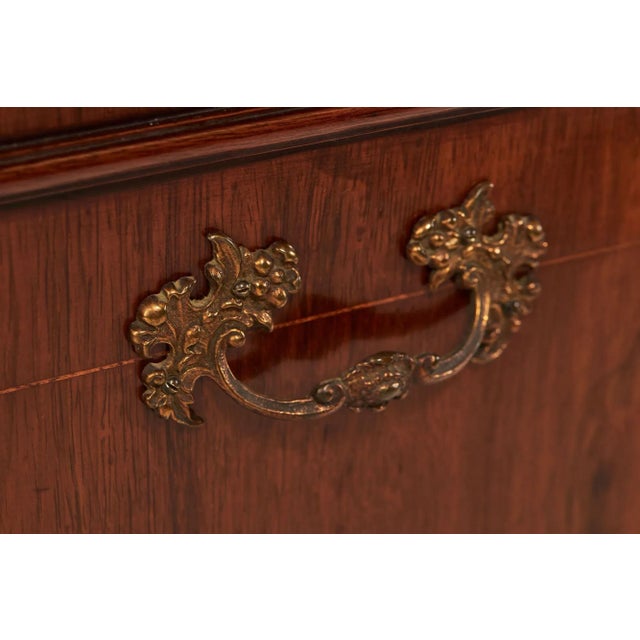 Metal Antique Edwardian Rosewood Inlaid Coal Purdonium For Sale - Image 7 of 9