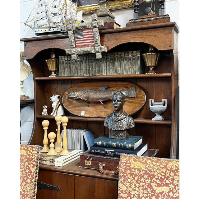 1960s Vintage Plaster Bust of Charles Augustus Lindbergh For Sale - Image 9 of 12