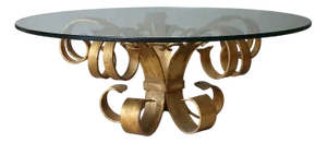 Italian Hollywood Regency Round Gilded Wrought Iron Coffee Table, 1960s