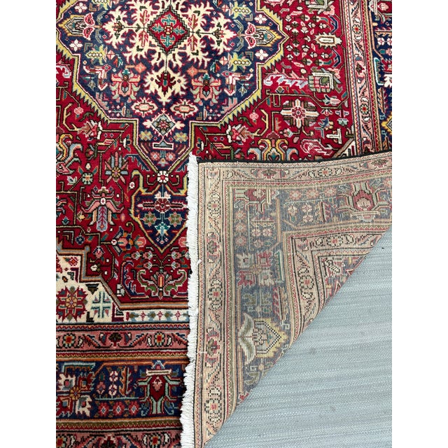Late 20th Century 6ft 7in × 9ft 6in Persian Tabriz Area Rug, Vintage For Sale - Image 5 of 12