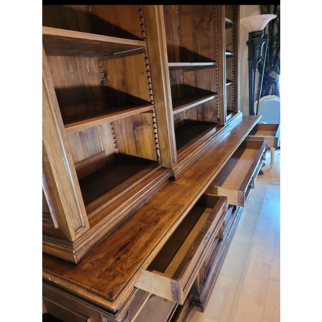 60% Off! Large Antique European Breakfront Bookcase Cabinet For Sale - Image 10 of 11