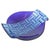 A striking vintage Postmodern fused art glass bowl, handcrafted circa 1980 in an exceptionally vibrant palette of royal...