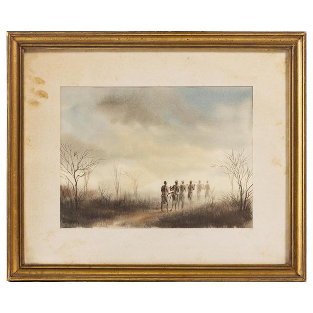 Albano Neves e Sousa, Landscape, 1966, Watercolor For Sale - Image 6 of 6