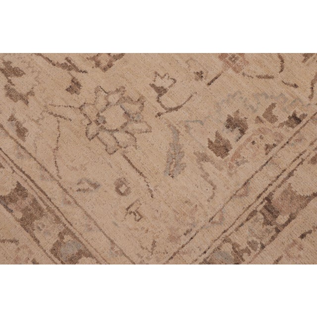 Bohemien Ziegler Beige Tan Hand-Knotted Wool Rug - 9'3'' X 11'6'' For Sale - Image 4 of 8