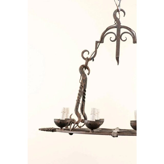 Mid 20th Century French Eight-Light Chandelier For Sale In Atlanta - Image 6 of 11