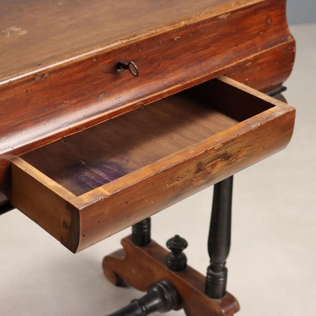 Poplar Worktable with Walnut Stain For Sale - Image 9 of 14