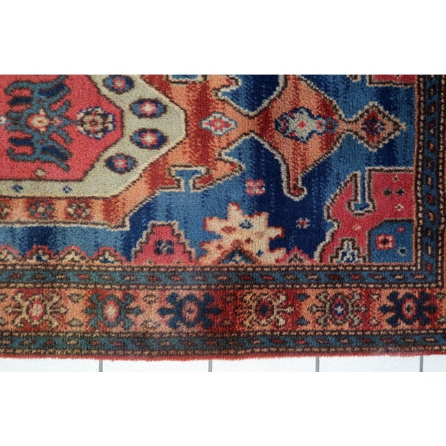 1950s, Vintage German Tribal Style Wool Rug, Geometric Medallion, 3 X 5 ...