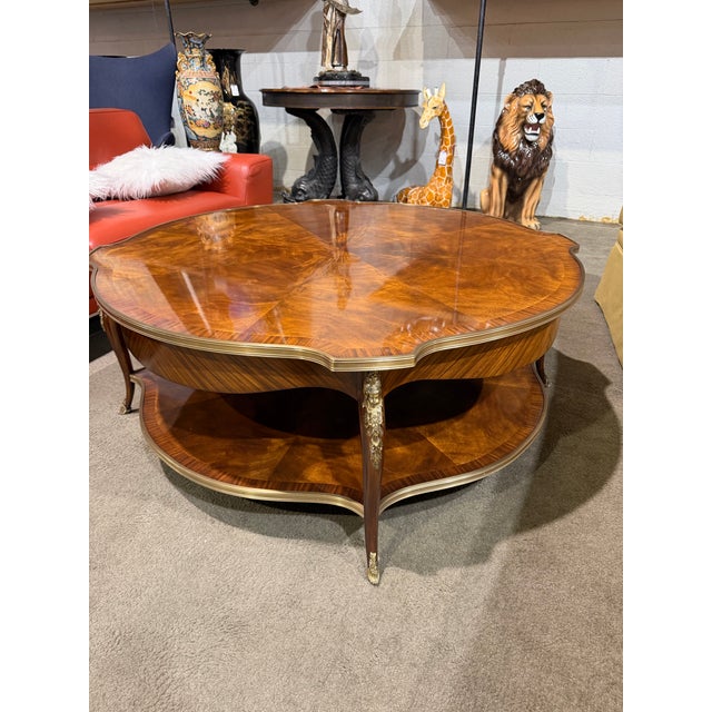 Neoclassical Late 20th Century Althorp by Theodore Alexander Mahogany Cocktail Table With Caryatid Bronze Accents For Sale - Image 3 of 10