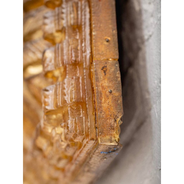 Amber Large Mid Century Resin Framed Mirror For Sale - Image 8 of 10